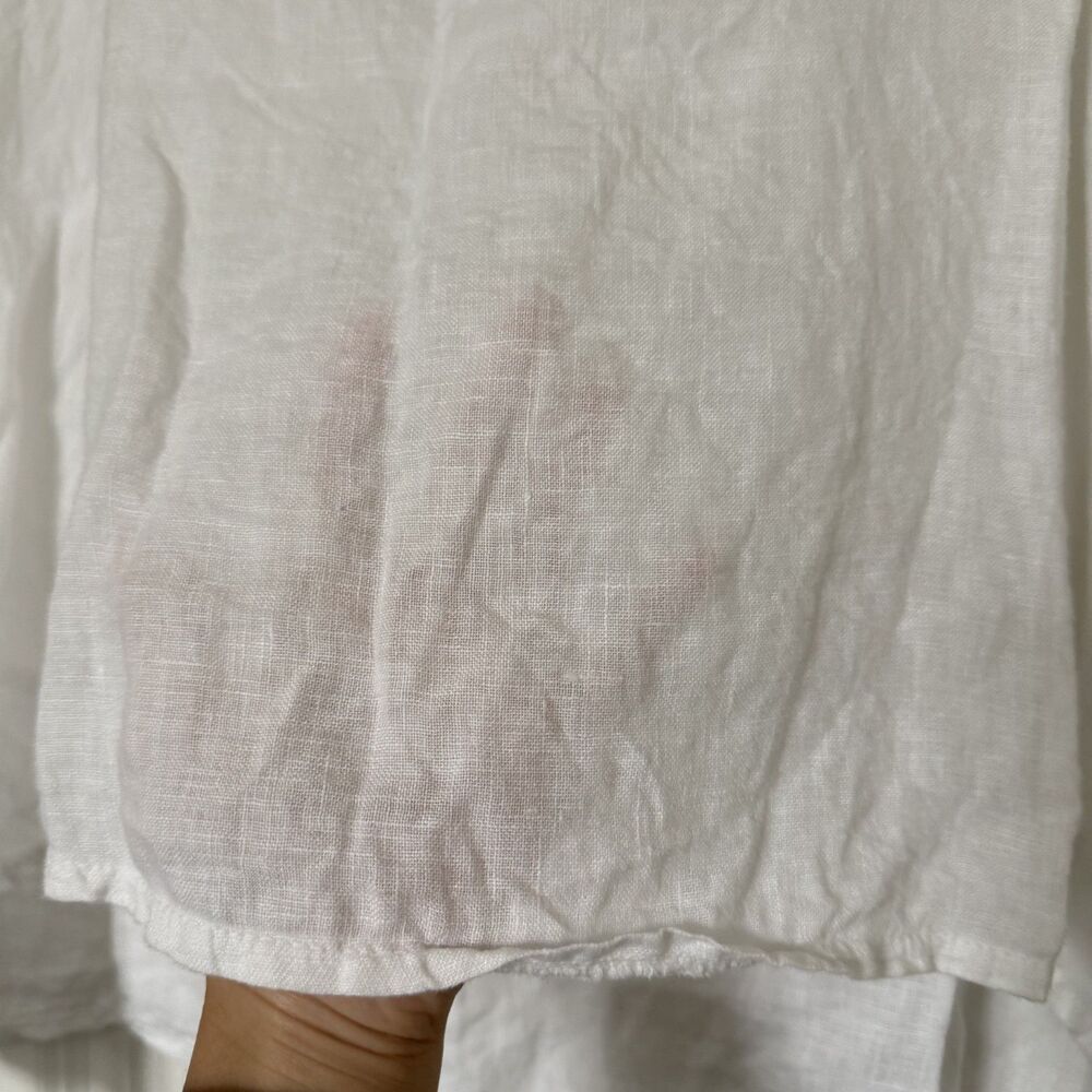 Gigi Moda 100% linen white tank top summer spring Large - Picture 9 of 15